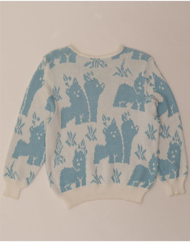YESSICA Womens Oversized Boat Neck Jumper Sweater EU 36/38 Small Blue Vintage Yessica and Second-Hand Yessica from Messina Hembry 