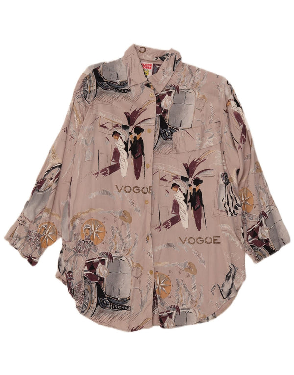 C&A Blusa camisera extragrande con gráfico de Clock House para mujer, talla S, color beige