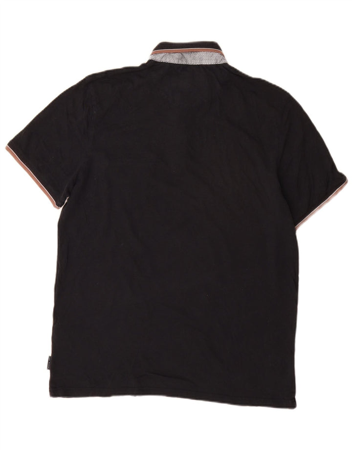 Ted Baker Mens Polo Shirt Size 4 Large Black Cotton