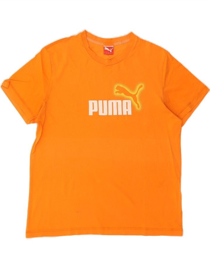 PUMA Mens Graphic T-Shirt Top Large Orange Cotton Vintage Puma and Second-Hand Puma from Messina Hembry 