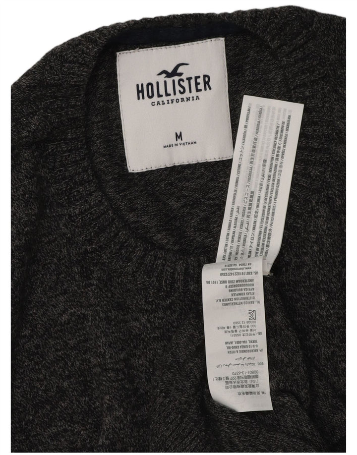 Hollister Mens Crew Neck Jumper Sweater Medium Grey Flecked Cotton