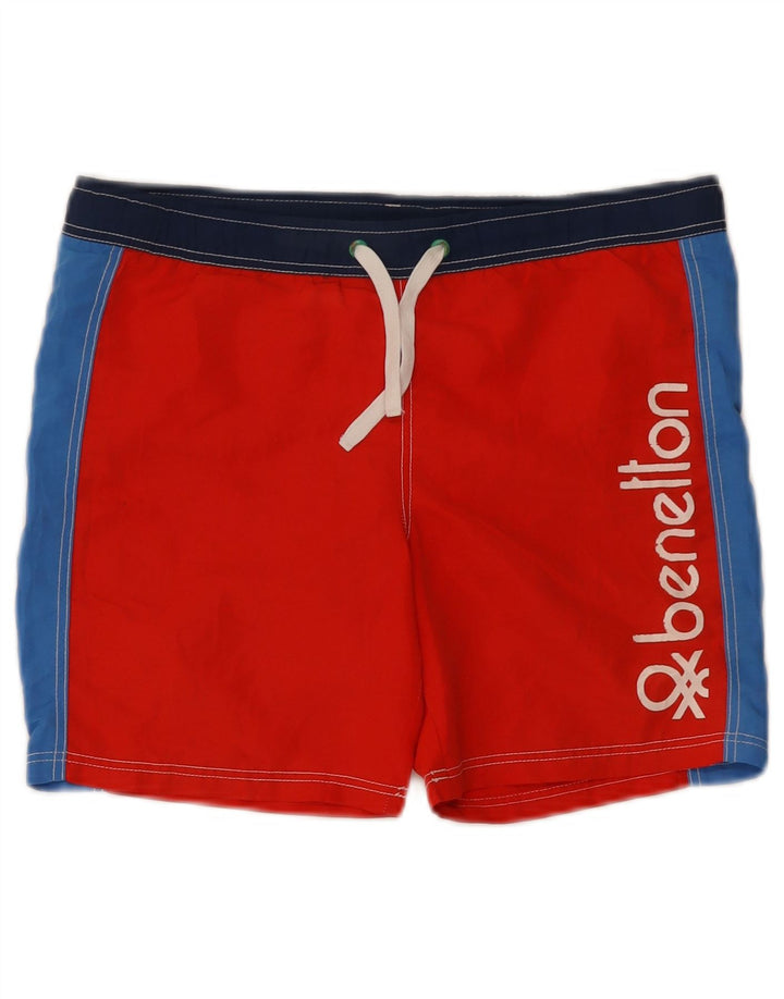 Benetton Boys Graphic Cami Top 10-11 Years XL Red Colourblock Polyester