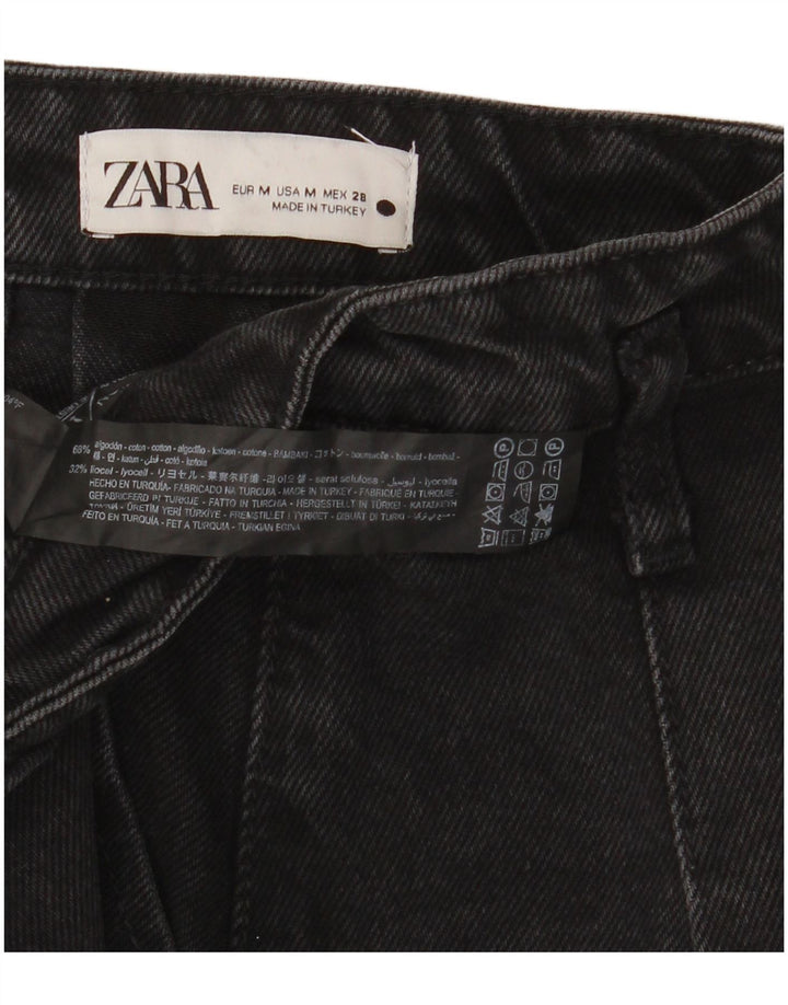 Zara Femme Mini Jupe En Jean Moyen W32 Coton Noir