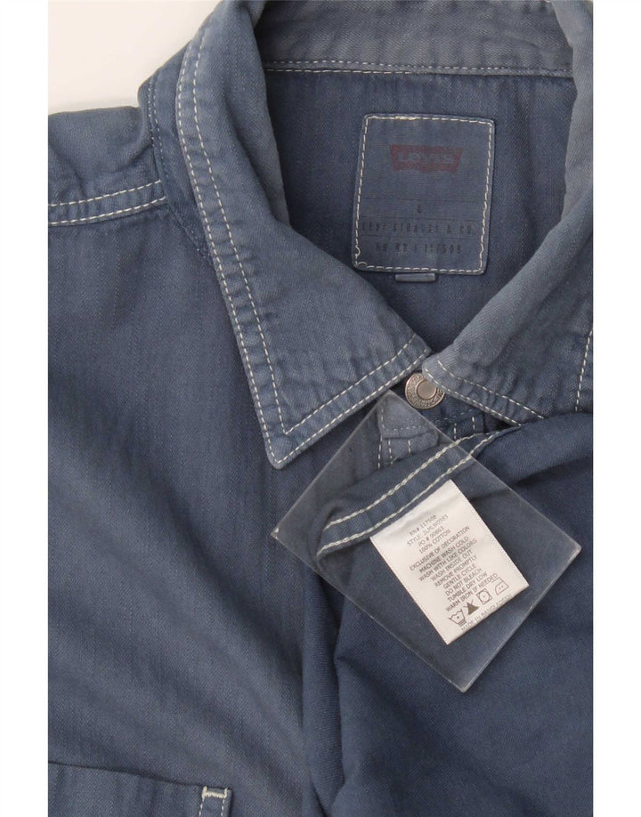 Levi's Mens Denim Shirt Large Navy Blue Cotton