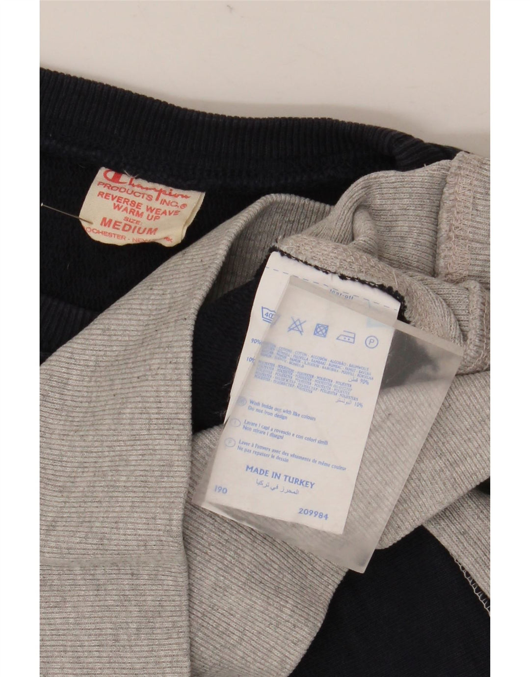 Felpa Champion da uomo con trama inversa, cotone grigio medio