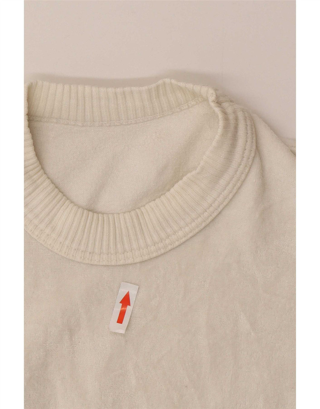 Top in camicetta di velluto da donna vintage UK 14 bianco medio