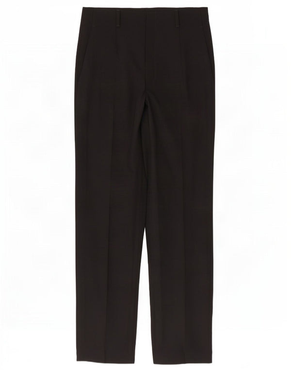 Zara Womens Straight Suit Trousers EU 42 Large W32 L34 Black Polyester