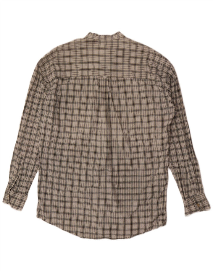 Chaps Ralph Lauren Mens Shirt Medium Khaki Check Cotton