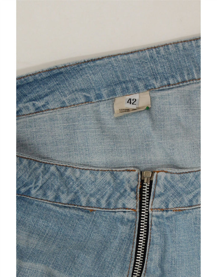 KAOS Womens Denim Skirt IT 42 Medium W30 Blue Cotton Vintage Kaos and Second-Hand Kaos from Messina Hembry 