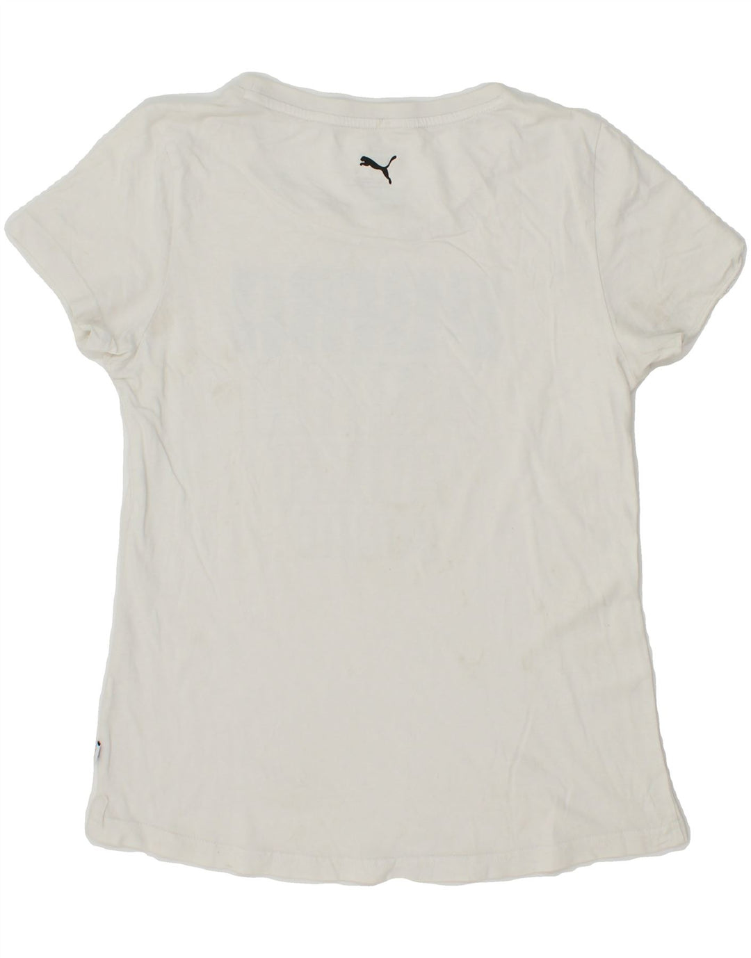 PUMA Womens Graphic T-Shirt Top UK 12 Medium White Vintage Puma and Second-Hand Puma from Messina Hembry 