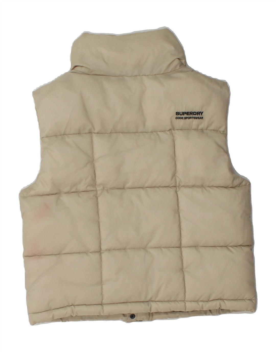 SUPERDRY Womens Padded Gilet UK 10 Small Beige Nylon Vintage Superdry and Second-Hand Superdry from Messina Hembry 