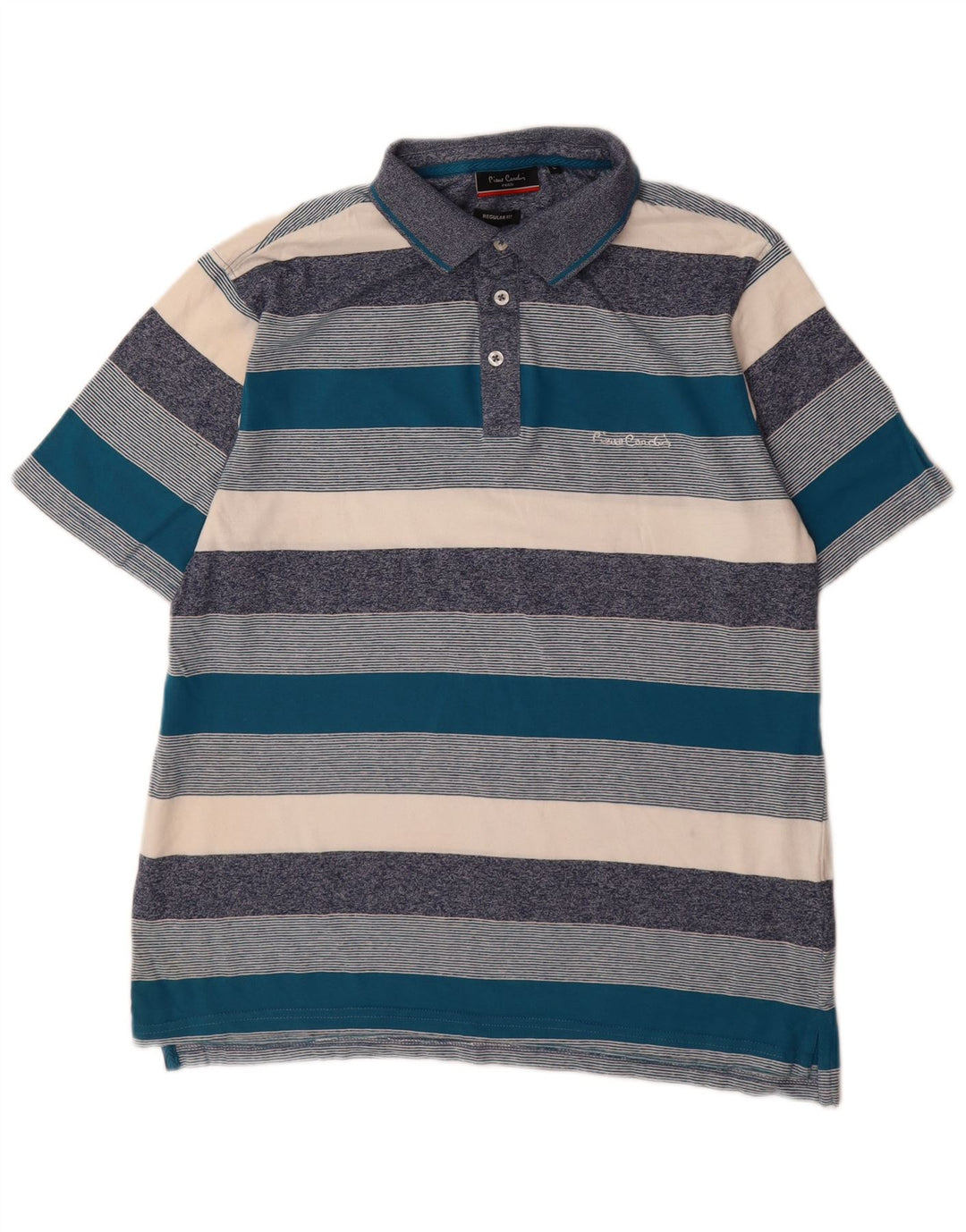 Pierre Cardin Mens Regular Fit Polo Shirt Large Multicoloured Striped