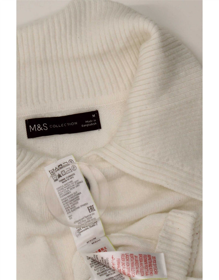 Женский кардиган Marks & Spencer UK 14, средний белый полиэстер
