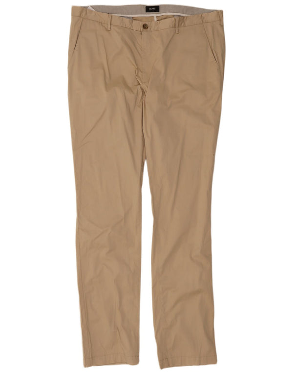 Calça Chino Slim Masculina Hugo Boss W40 L33 Algodão Bege