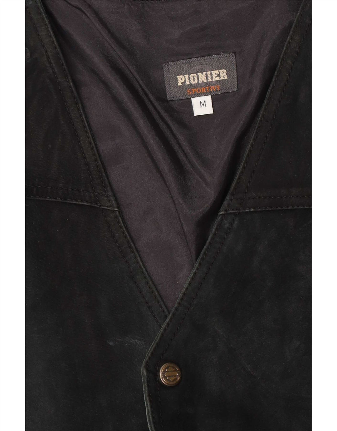 Pionier Hombre Ante Chaleco Medio Negro