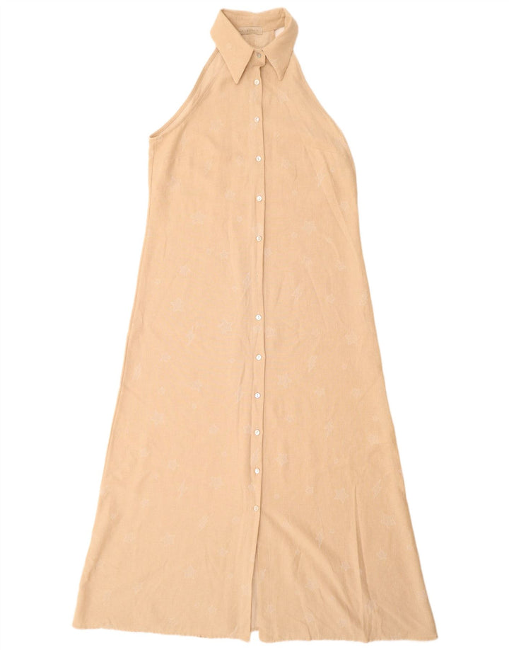 Rochie maxi fără mâneci pentru femei KIKISIX, cu model abstract, UK 14 Bej mediu