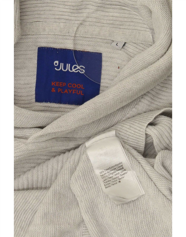Ανδρικό πουλόβερ Jules Shawl Neck Jumper Μεγάλο γκρι βαμβακερό