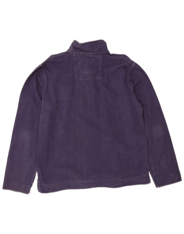 Crew Clothing Sweat-shirt col zippé pour homme XL en coton bleu marine