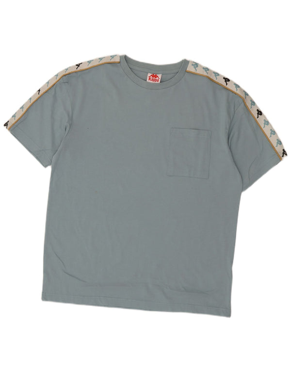 Ανδρικό γραφικό μπλουζάκι Kappa Top Large Blue Colourblock Βαμβακερό