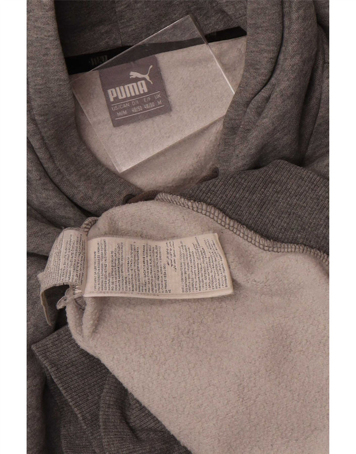 Felpa con cappuccio da uomo Puma in cotone chiazzato grigio medio
