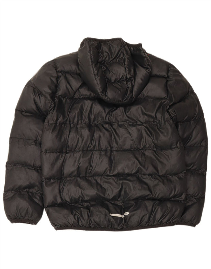 Adidas Boys Hooded Padded Jacket 11-12 Years Black Polyester