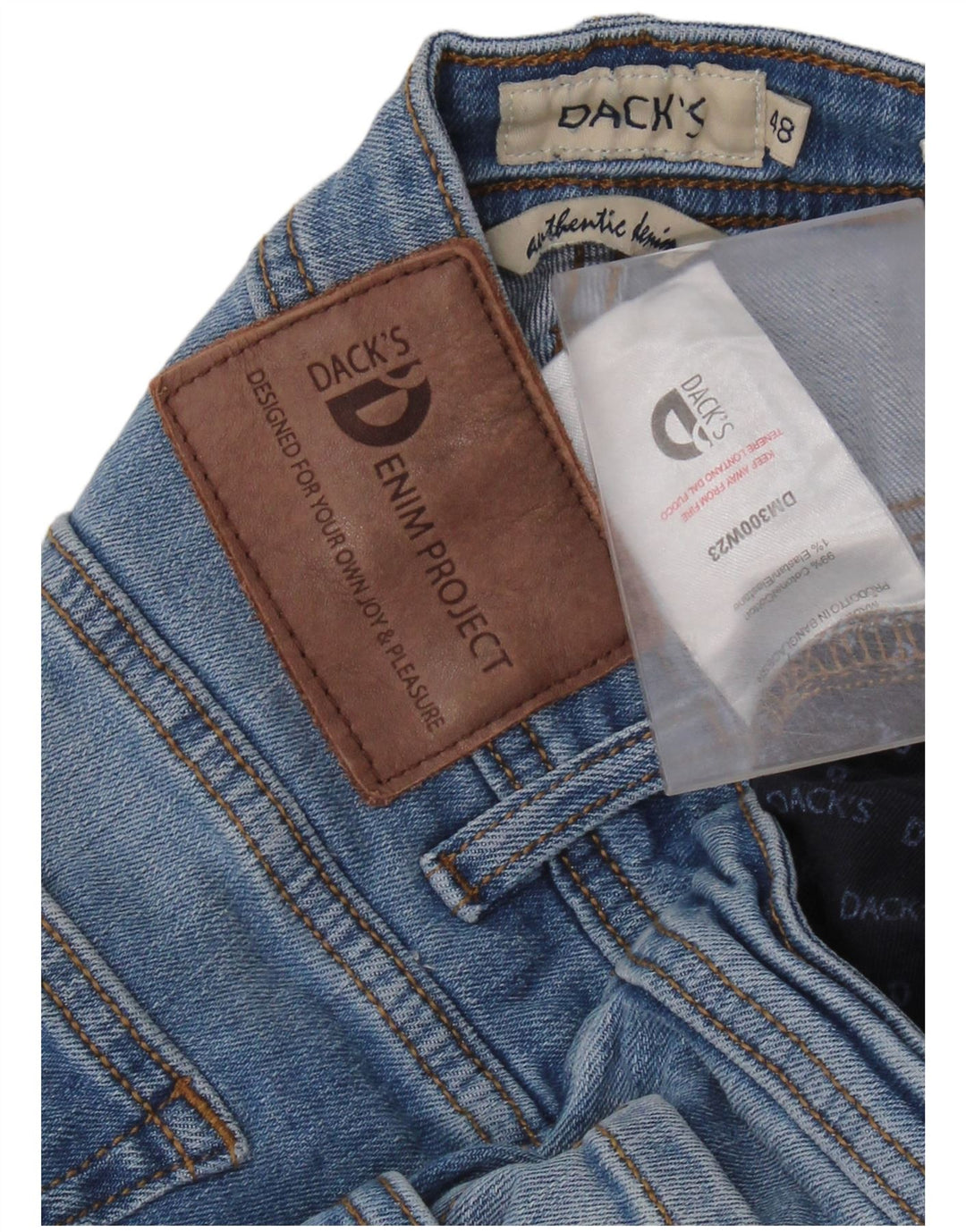 DACK'S Jean Slim Homme IT 48 Medium W32 L31 Bleu Coton