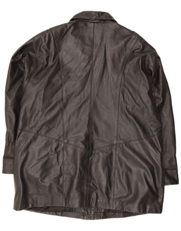 Gapelle Manteau en cuir surdimensionné pour femme UK 18 XL Noir