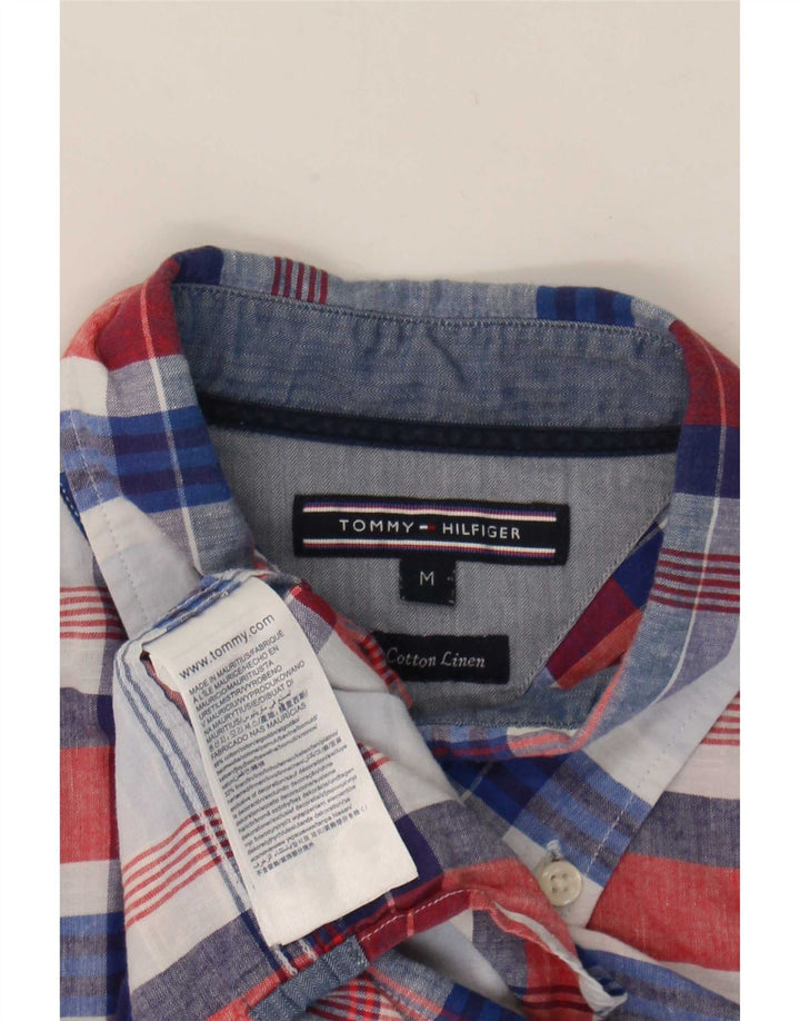 Tommy Hilfiger Mens Shirt Medium Blue Check Cotton