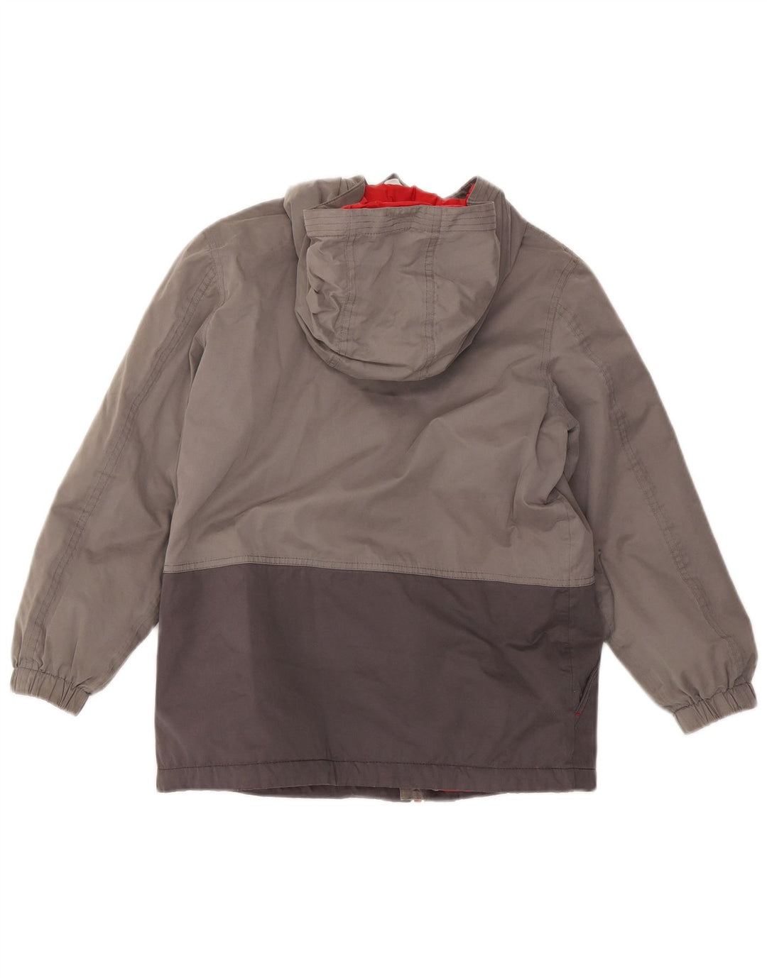 Wattierte Jacke mit Kapuze von Fat Face für Jungen, 11–12 Jahre, graues Colourblock-Polyester