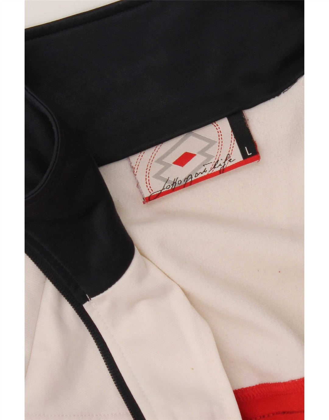 Lotto Womens Tracksuit Top Jacket UK 16 Large Red Colourblock
