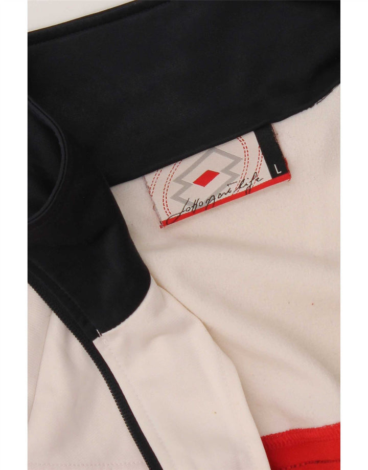 Lotto Womens Tracksuit Top Jacket UK 16 Large Red Colourblock