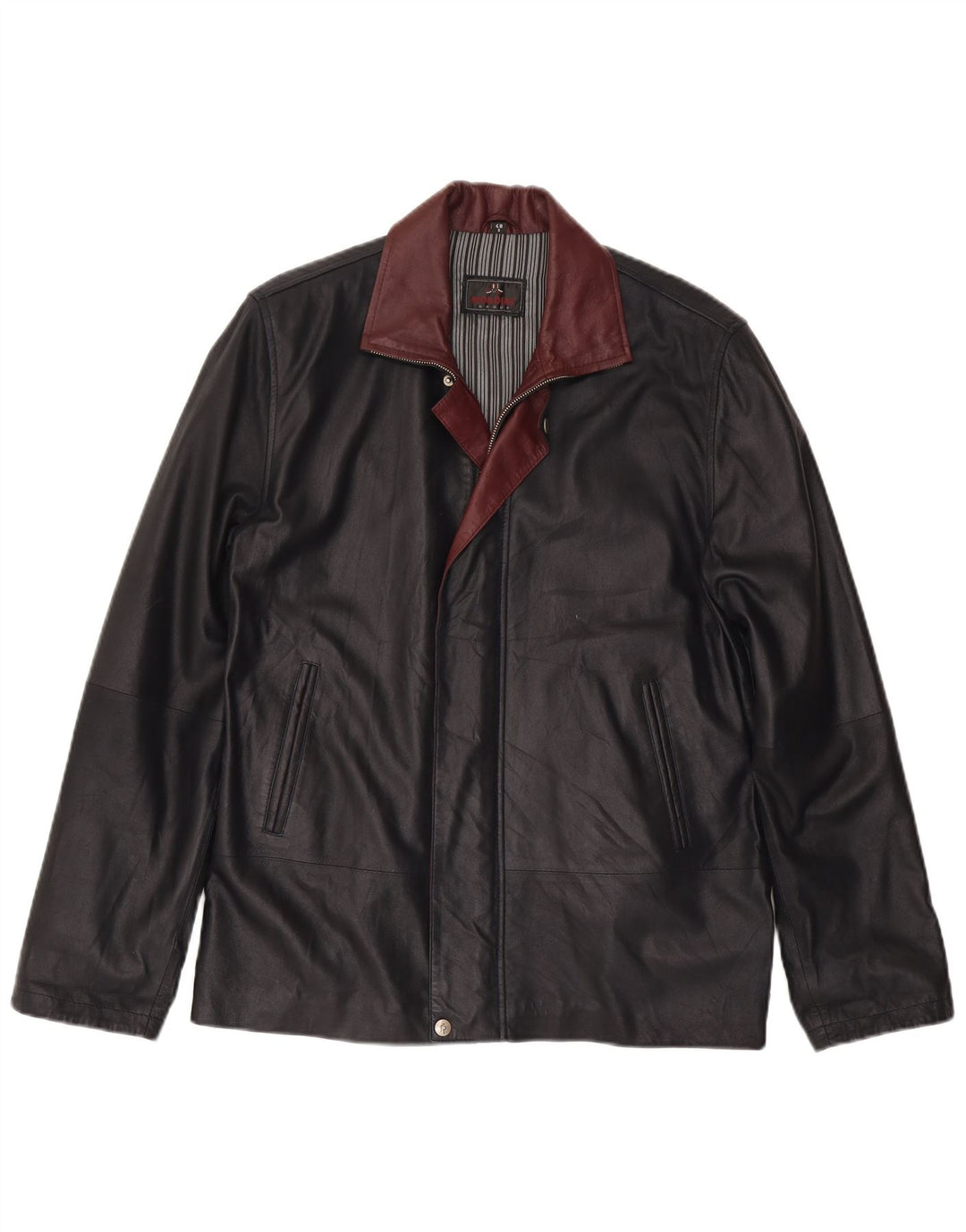 Giacca in pelle da uomo Mondial IT 48 Small in pelle color block nera