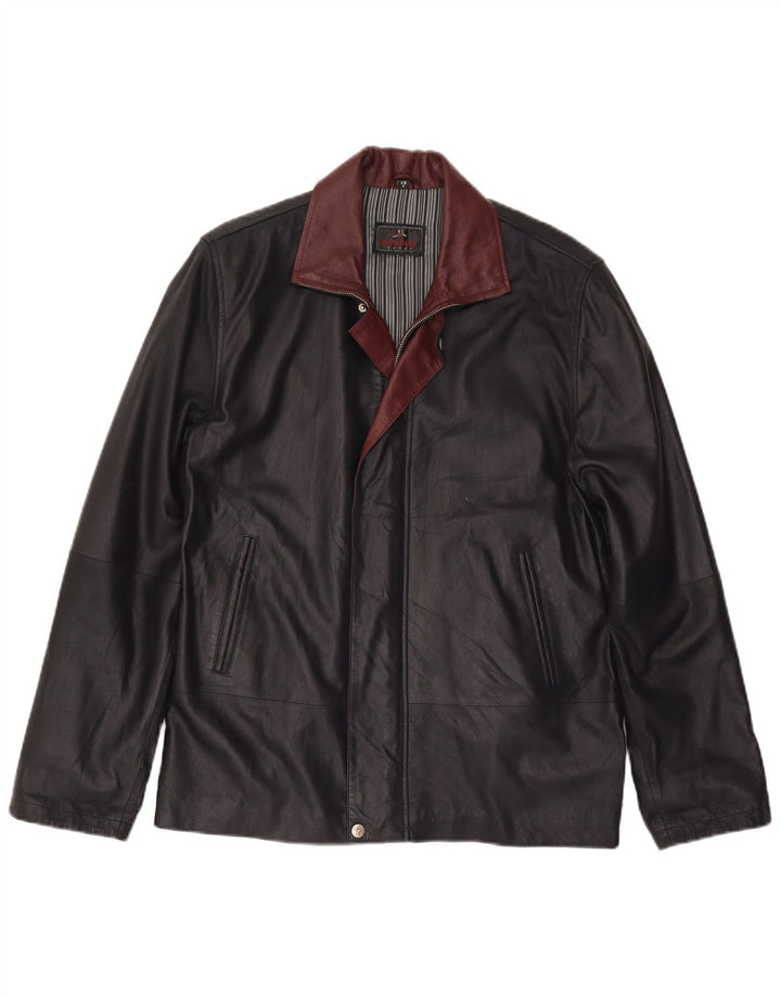 Giacca in pelle da uomo Mondial IT 48 Small in pelle color block nera