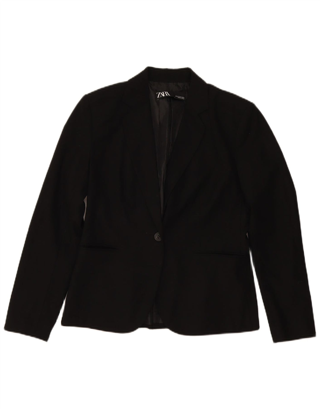 Zara Womens 1 Button Blazer Jacket EU 40 Medium Black