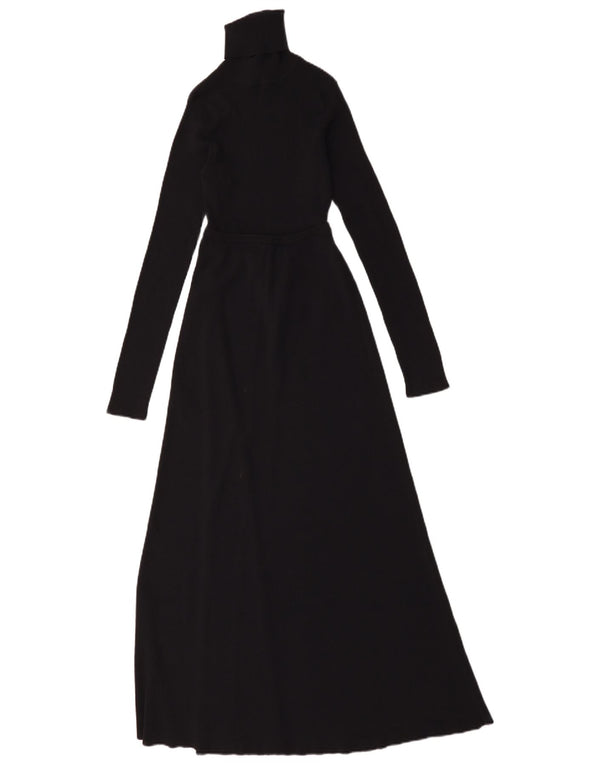 Zara Womens Long Sleeve Jumper Dress UK 8 Small Black Viscose