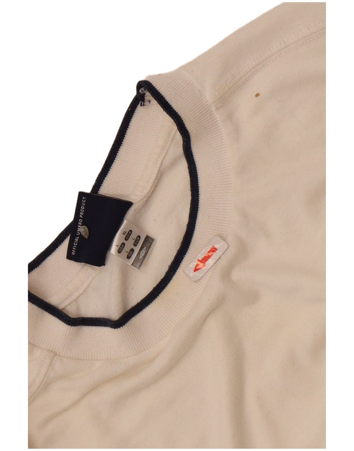 Umbro Mens Graphic T-Shirt Top Large Off White Polyester