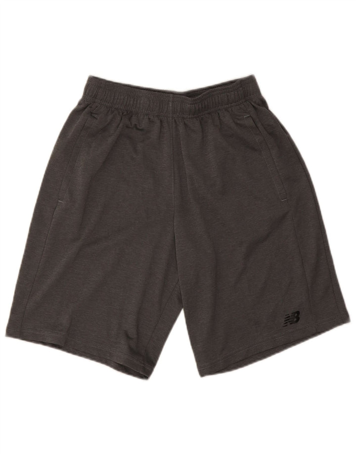 New Balance Herren-Sportshorts, klein, grau geflecktes Polyester