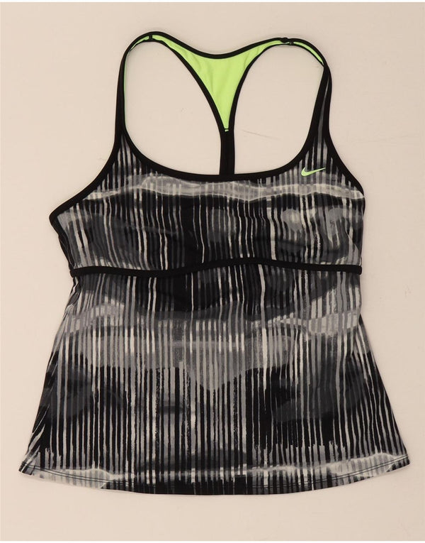 Canotta Nike da donna UK 14 grande in poliammide a righe nere
