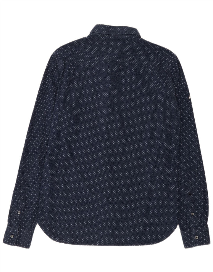 SUPERDRY Herreskjorte Medium Navyblå plettet bomuld