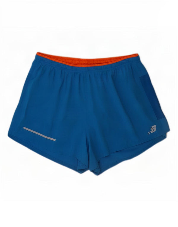 New Balance Mens Sport Shorts Large Blue Polyester