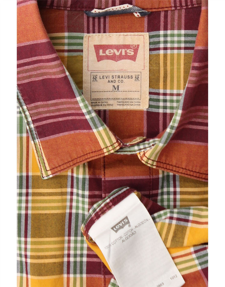Koszula męska z krótkim rękawem LEVI'S, średniej wielkości, wielokolorowa, bawełniana w kratę