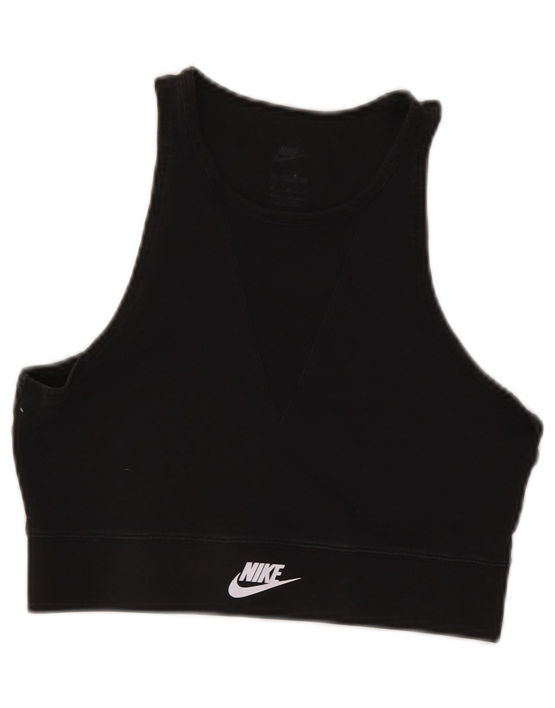 Nike Haut de soutien-gorge pour femme UK 12 Coton noir moyen