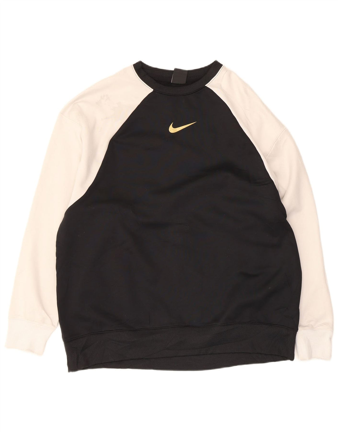 Nike Mens Dri Fit Sweatshirt Jumper Large Black Colourblock Polyester