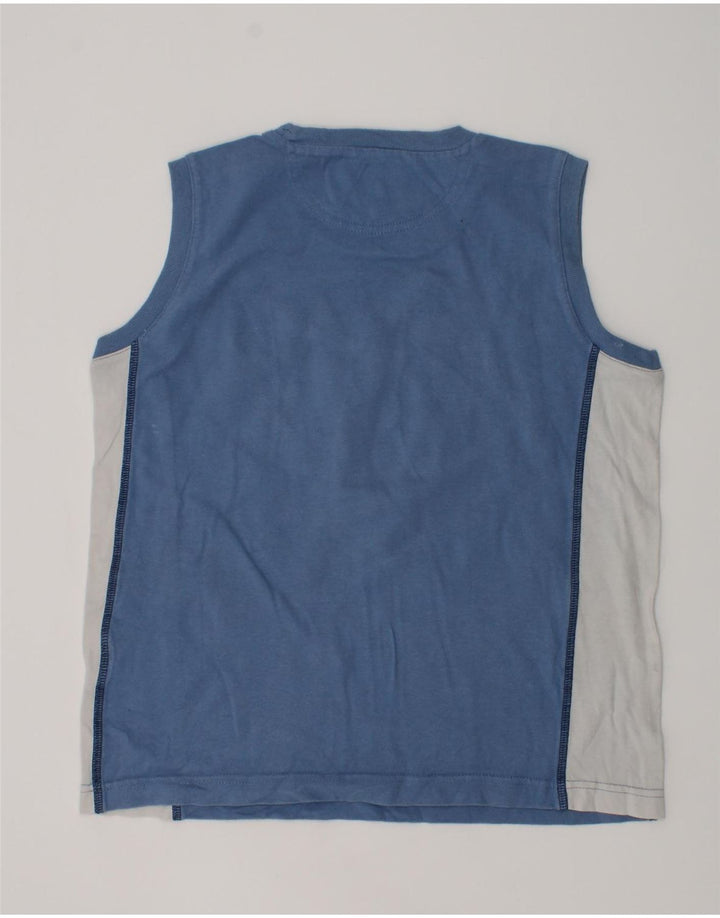 CHAMPION Boys Vest Top 9-10 Years Medium Blue Colourblock Cotton | Vintage Champion | Thrift | Second-Hand Champion | Used Clothing | Messina Hembry 