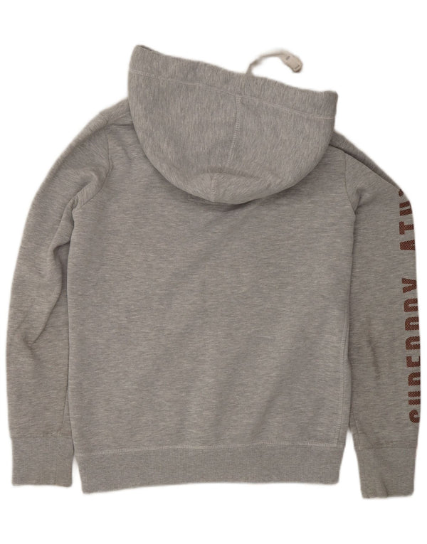Superdry Pull à capuche graphique pour femme UK 10 Small Gris Coton