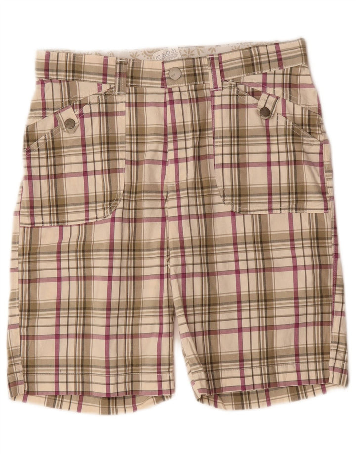 Lee Womens Casual Shorts US 8 Medium W30  Beige Check Cotton
