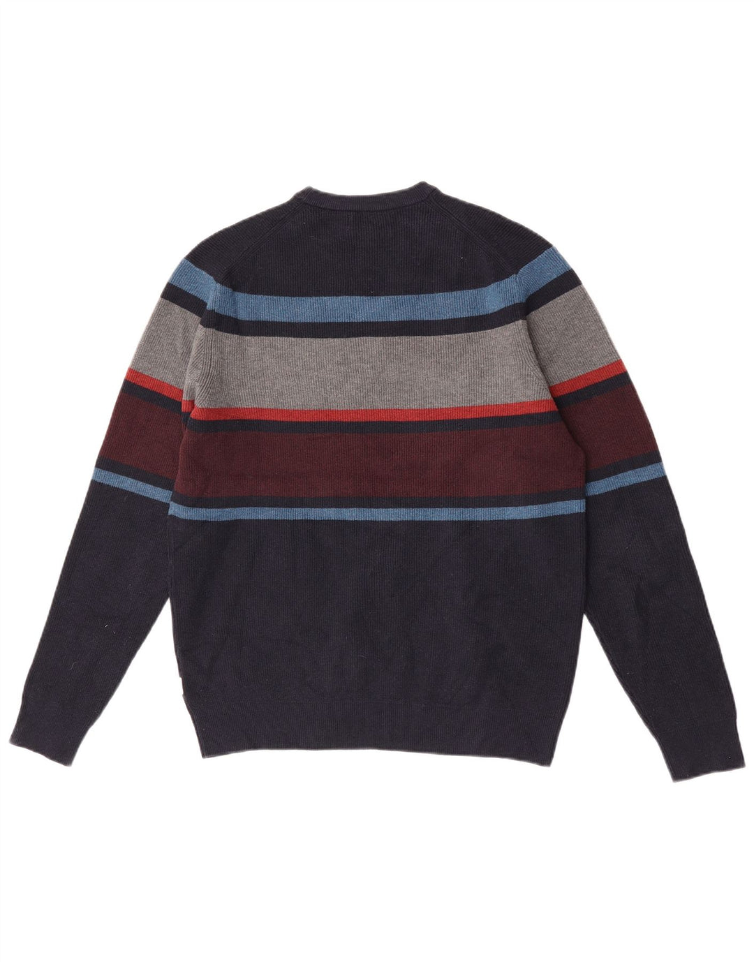 Marks & Spencer Mens Crew Neck Jumper Sweater Medium Navy Blue Colourblock
