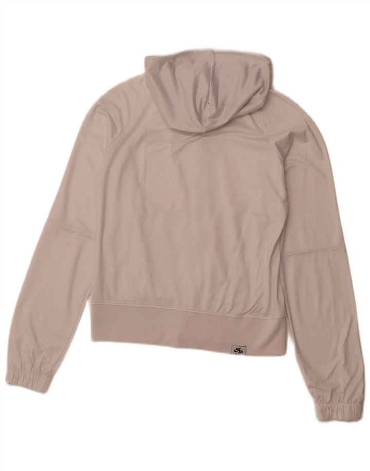 NIKE Womens Zip Hoodie Sweater UK 10/12 Medium  White