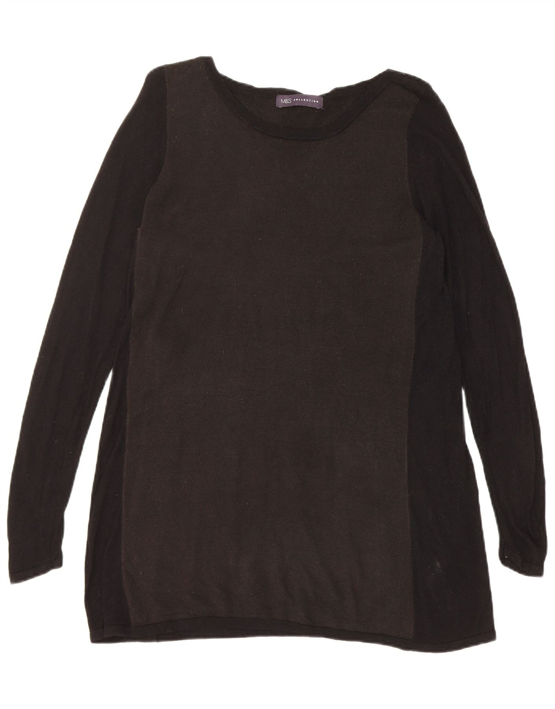 Marks & Spencer Womens Boat Neck Jumper Sweater UK 12 Medium Black