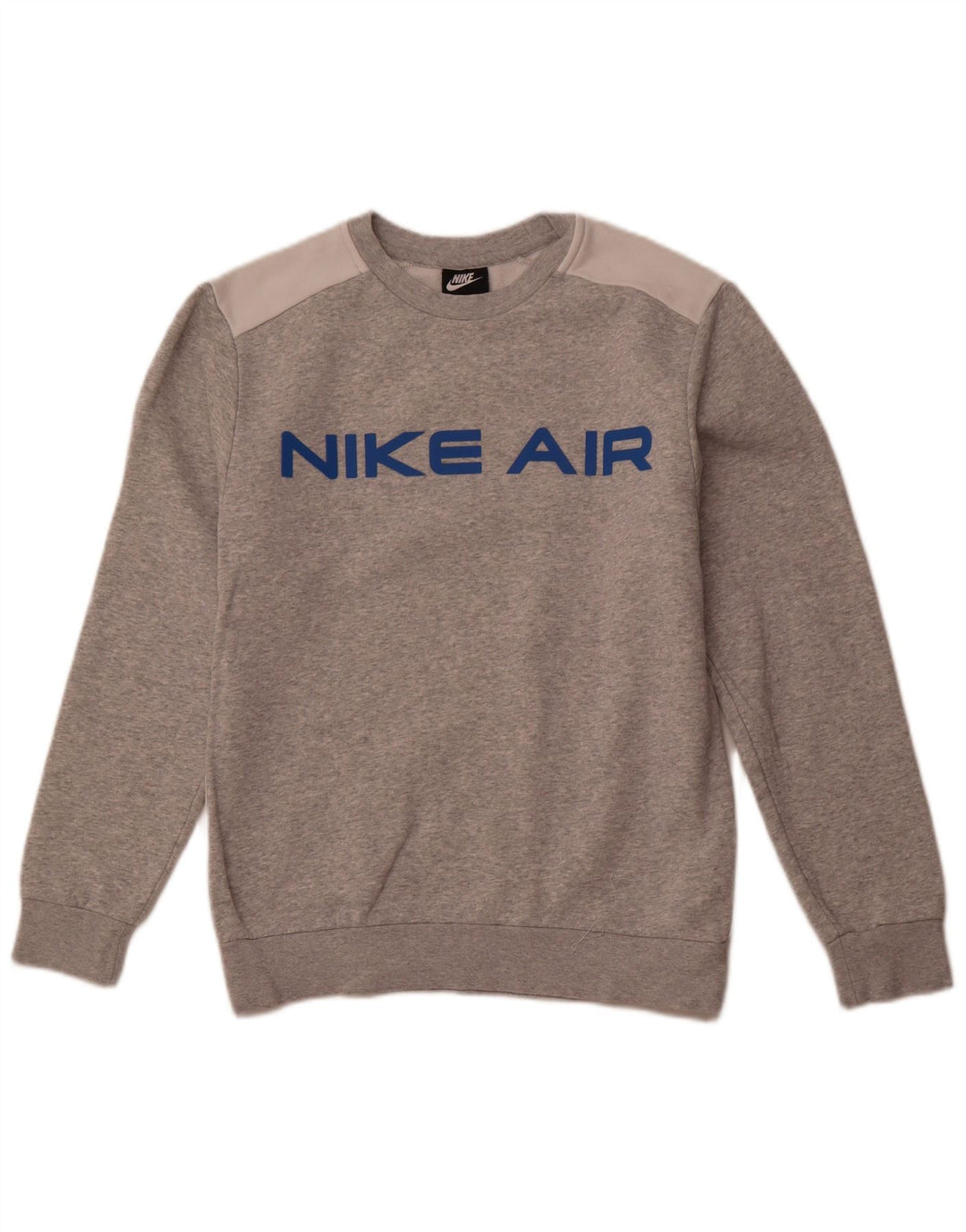 NIKE Mens Graphic Sweatshirt Jumper Small Grey Colourblock Cotton